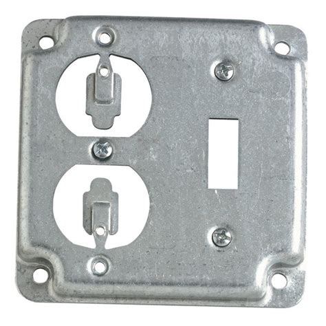 2-gang square metal electrical box cover|metal junction box with cover.